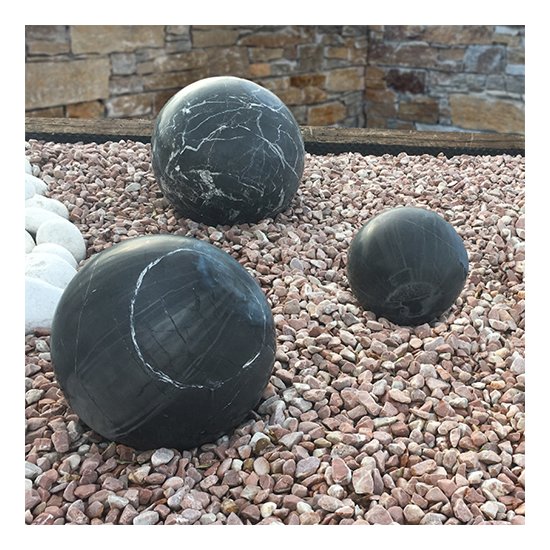 Sphère décorative Marbre noir 3 pièces 