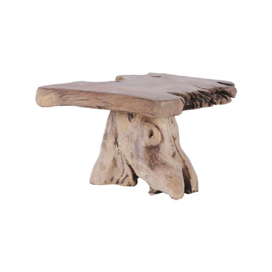 Table basse tranche racine de teck massif
