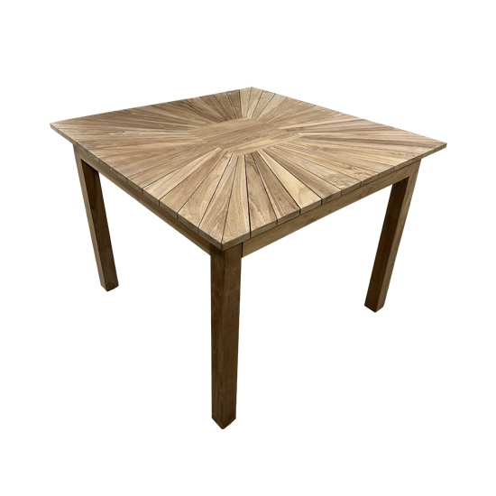 Table de jardin en teck massif carrée
