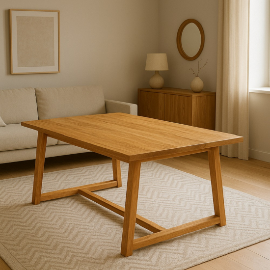 Table en teck naturel vernis