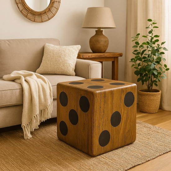 Tabouret en teck Dé