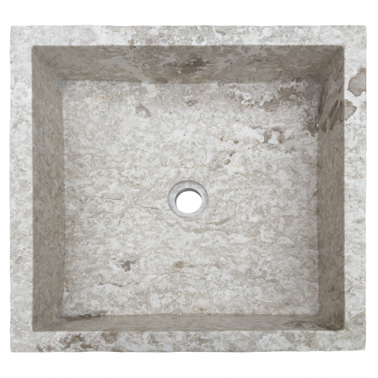 Vasque carrée en marbre Beige