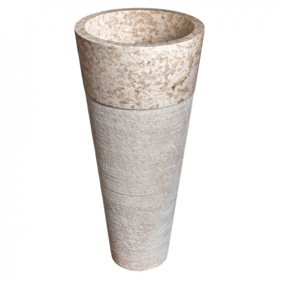 Vasque colonne Héloïse en marbre Beige