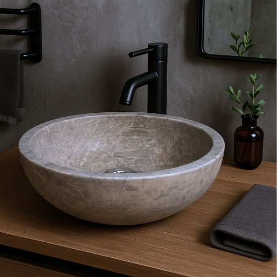 Vasque en pierre travertin Eva Silver