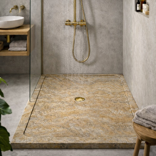 Bac à douche en travertin Scabas
