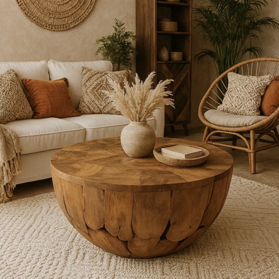 Table basse en racine de teck