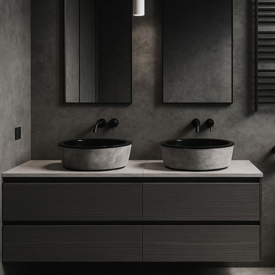 Vasque Livia en marbre strié Noir