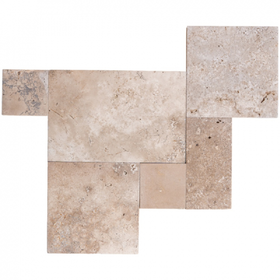 Dallage travertin mix nuancé ép.1.2 cm