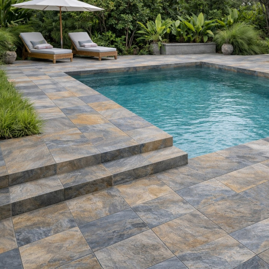 Pierre de Bali carrelage terrasse et piscine