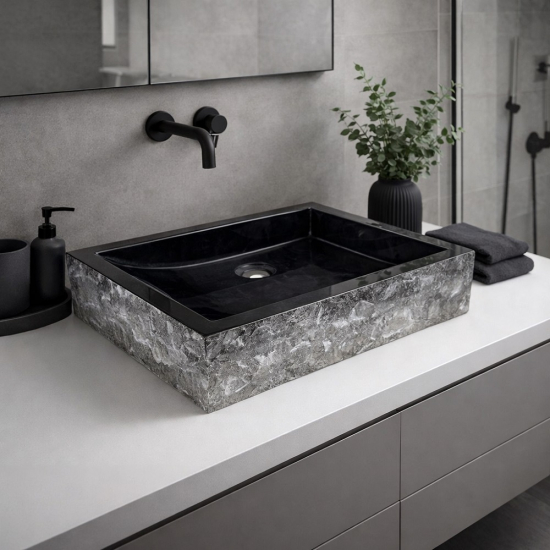 Vasque Mona en marbre Noir