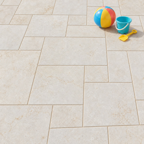 Carrelage en pierre Royal beige sablé brossé