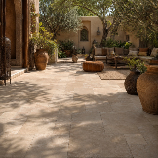 Carrelage en travertin Caramel
