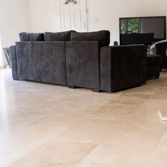 Carrelage en travertin Impéria premium adouci rebouché
