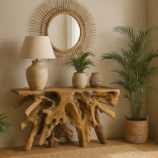 Console en racine de teck