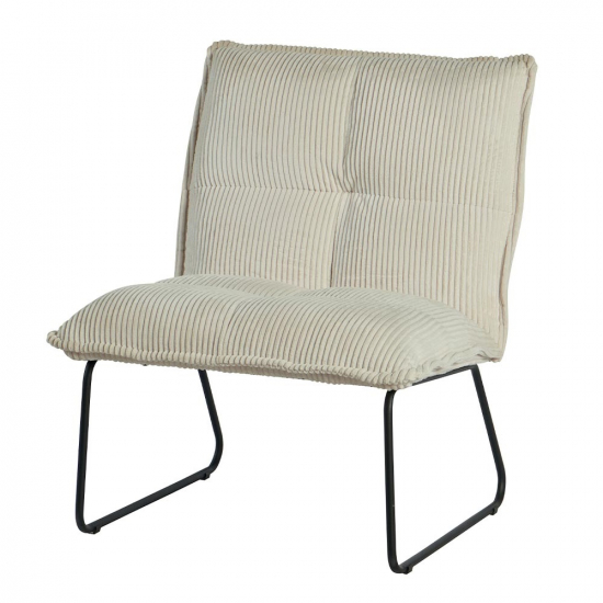 Fauteuil en velours côtelé Calvi Blanc - Lot de 2