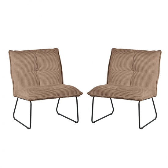 Fauteuil en velours côtelé Calvi Kamel - Lot de 2