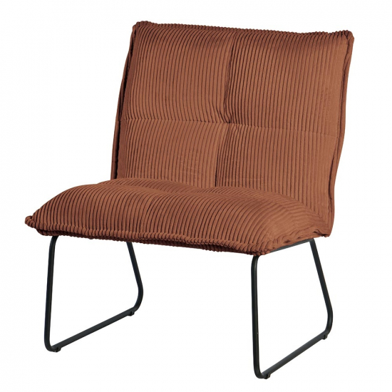 Fauteuil en velours côtelé Calvi Rouille - Lot de 2