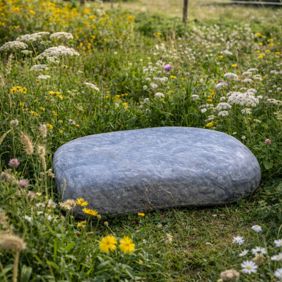 Galet de décoration en marbre gris black