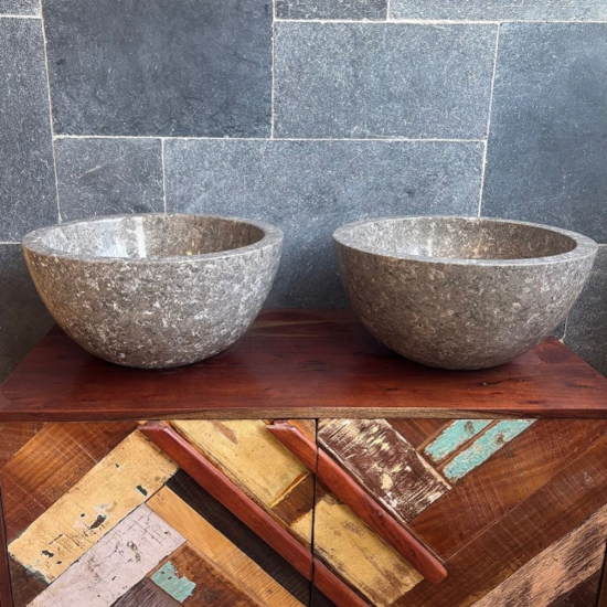 Lot de 2 Vasques en marbre Eva Silver