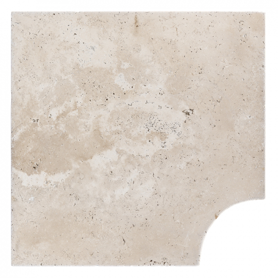 Margelle d'angle en travertin Impéria rentrant bord droit 5 cm