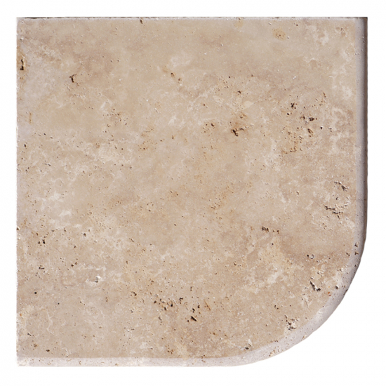 Margelle d'angle en travertin Mix sortant bord rond 3 cm