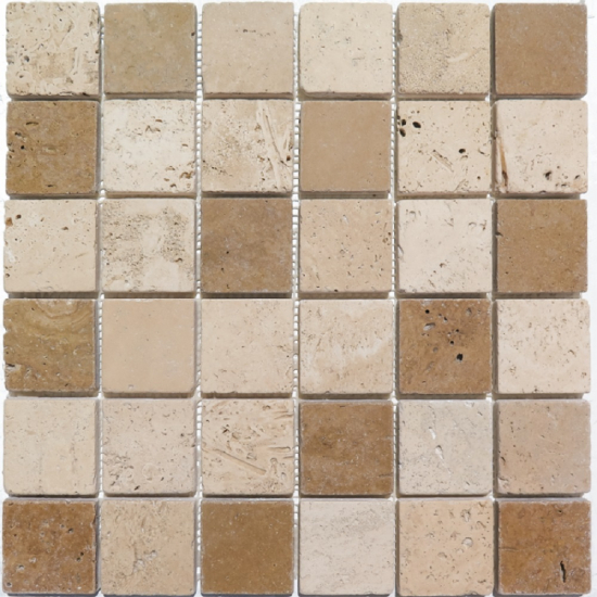 Mosaique travertin mélange 2 nuances