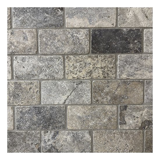 Petit carrelage en Travertin Silver