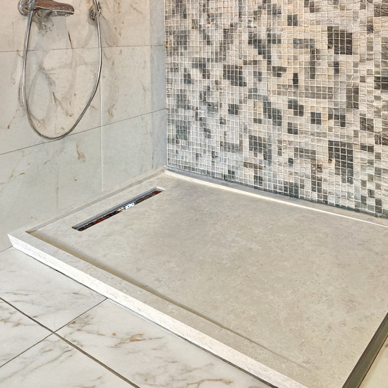 Receveur de douche Caniveau en travertin Impéria adouci
