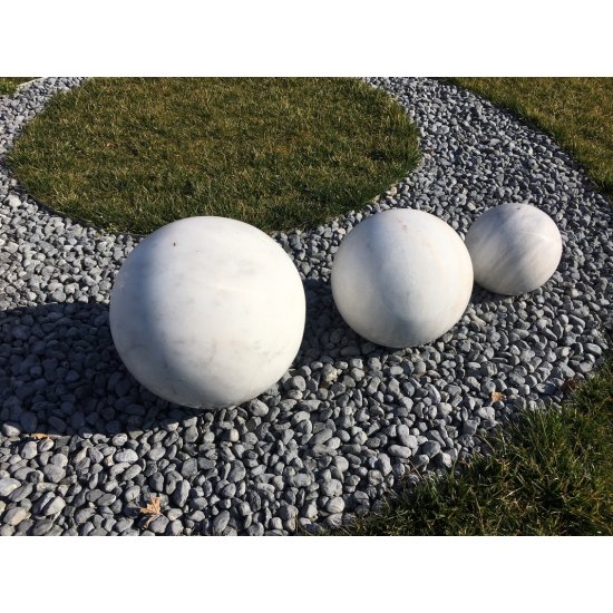 Sphère décorative Marbre blanc 3 pièces 