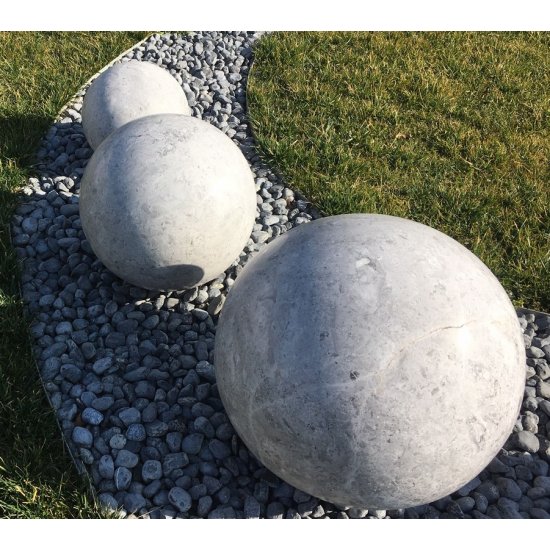 Sphère décorative Marbre gris 3 pièces 