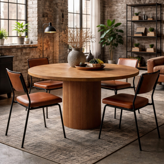 Table ronde en chêne huilé Windy