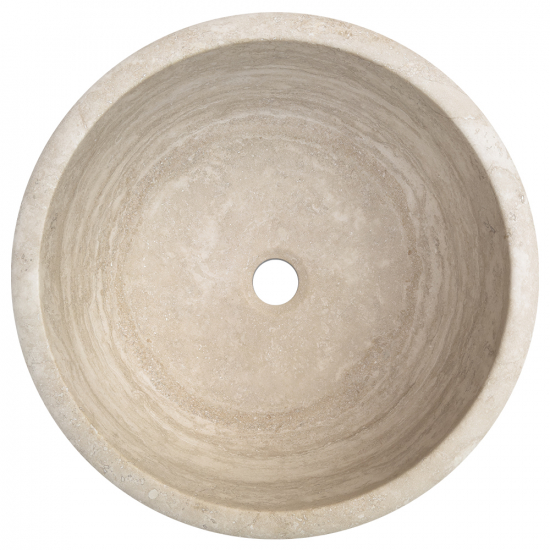 Vasque Cannelle en travertin beige impéria