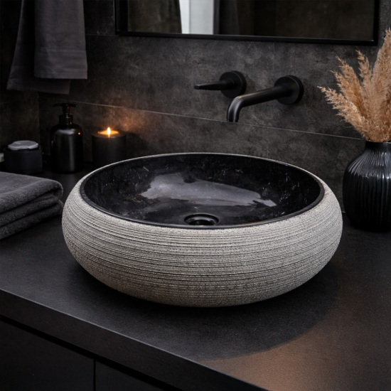 Vasque Carla en marbre strié Noir 