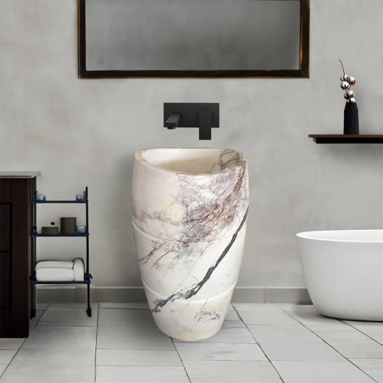 Vasque colonne Delhi Lila polie 48 x H90 cm