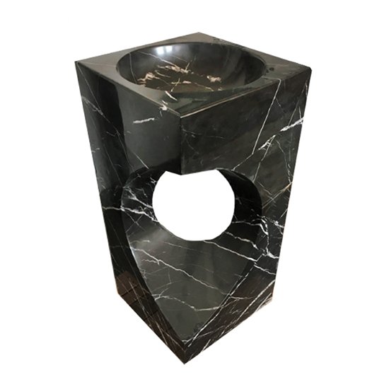 Vasque colonne Jaipur Noir polie 45 x 45 x H90 cm