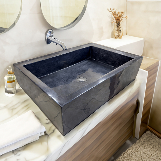 Vasque en marbre rectangle Noir