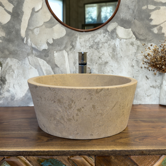 Vasque Livia en travertin Beige